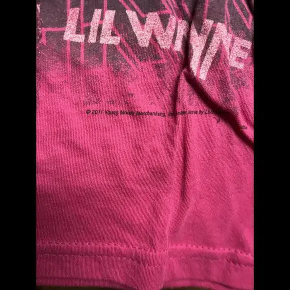 Lil Wayne Juniors Tee - Lil Wayne Pink T-shirt Womens - M - Picture 4 of 4